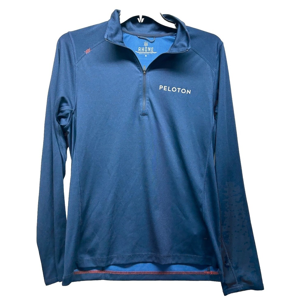 Rhone X Peloton Mens Size M Blue Long Sleeve 1/4 Zip Pullover Shirt (J6)